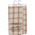 Plaid Kitchen Towel- Blessed