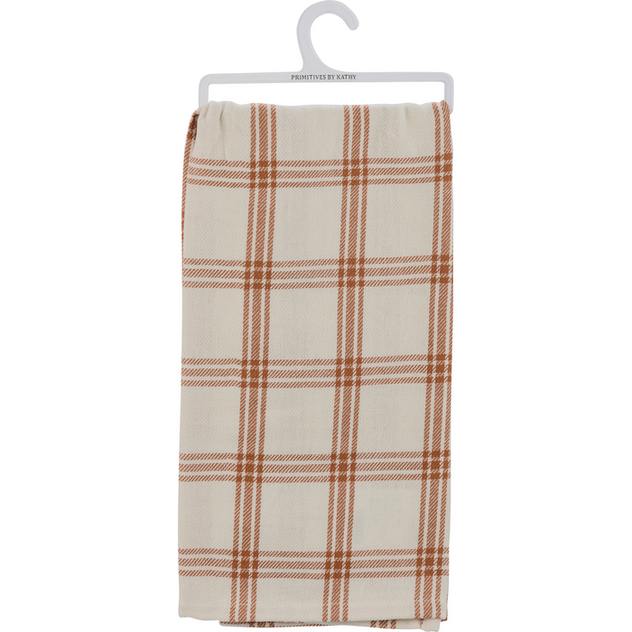 Plaid Kitchen Towel- Blessed