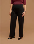Anne Klein Anne Black Plus Size Wide Leg Compression Trousers