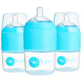PopYum 5oz Anti-Colic Baby Bottle | 3-Pack Blue | Slow Flow