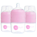 PopYum 5oz Anti-Colic Baby Bottle | 3-Pack Pink | Slow Flow
