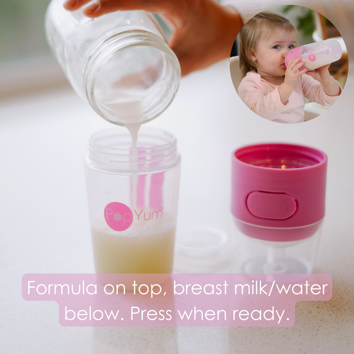 PopYum 9oz Anti-Colic Baby Bottle | 2-Pack Blue | Medium Flow