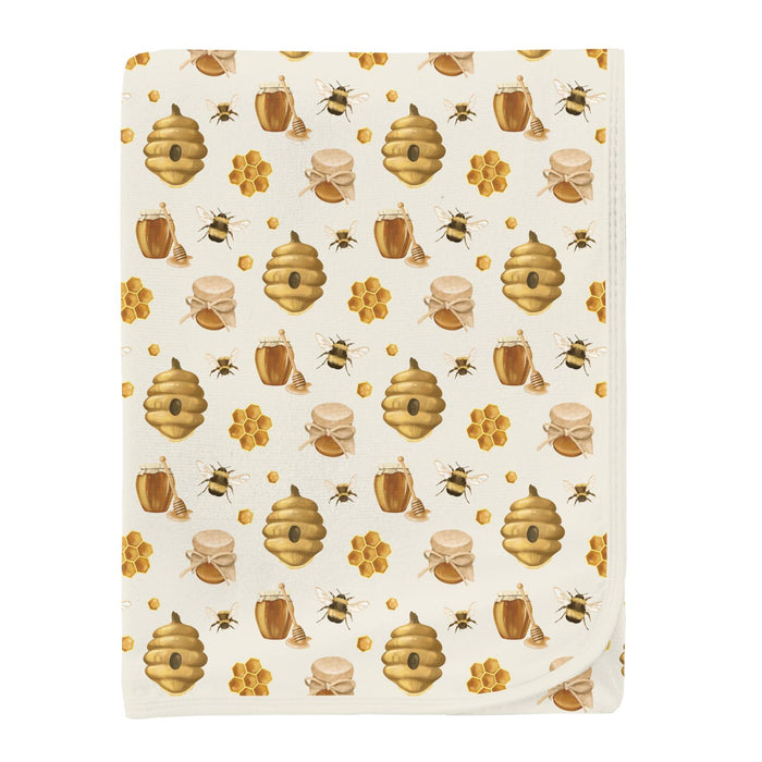 Print Swaddling Blanket Natural Bees & Honey