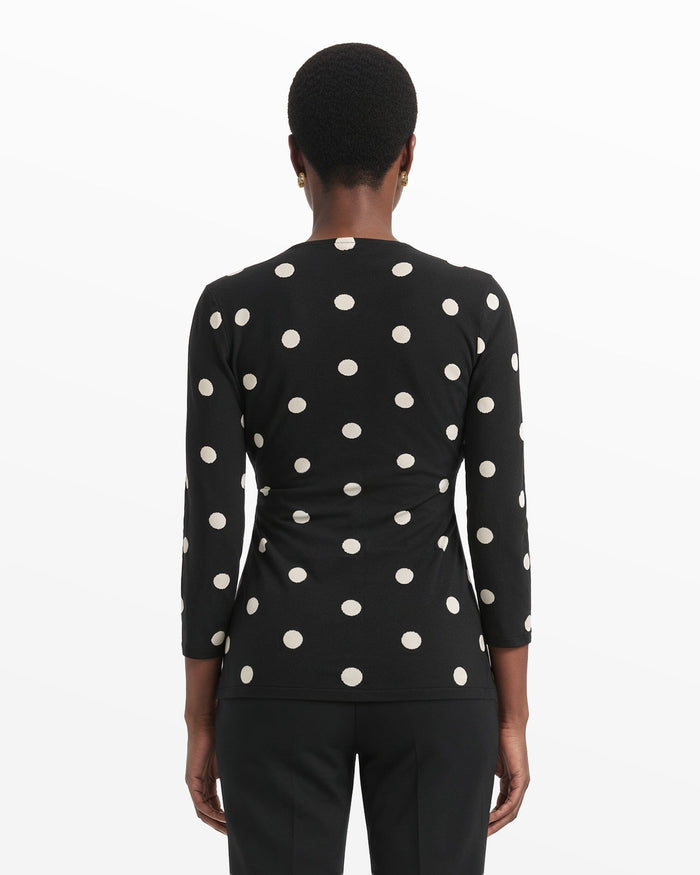 Anne Klein Printed Faux Wrap Top