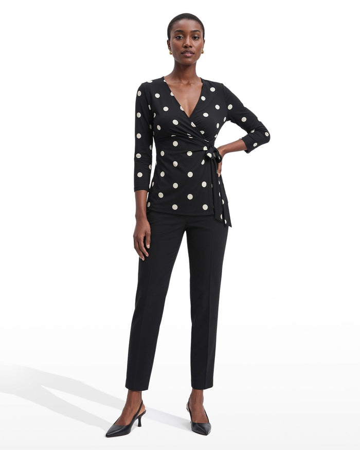 Anne Klein Printed Faux Wrap Top