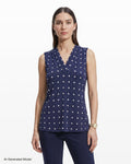Anne Klein Printed Ity Triple Pleat Top