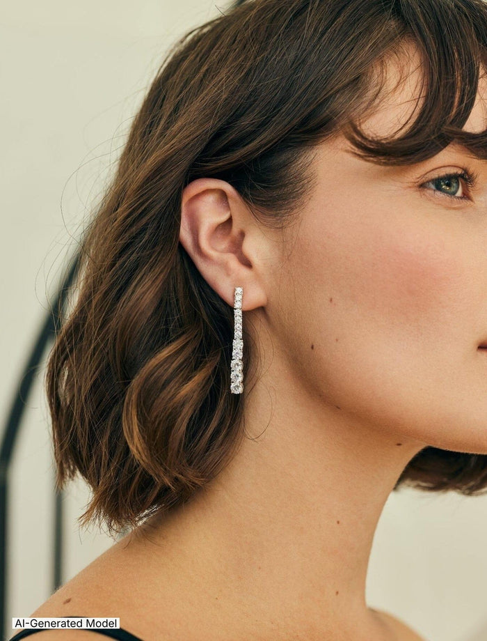 Anne Klein Prong Round Stone Linear Earrings