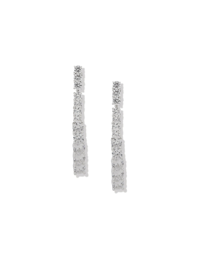 Anne Klein Prong Round Stone Linear Earrings