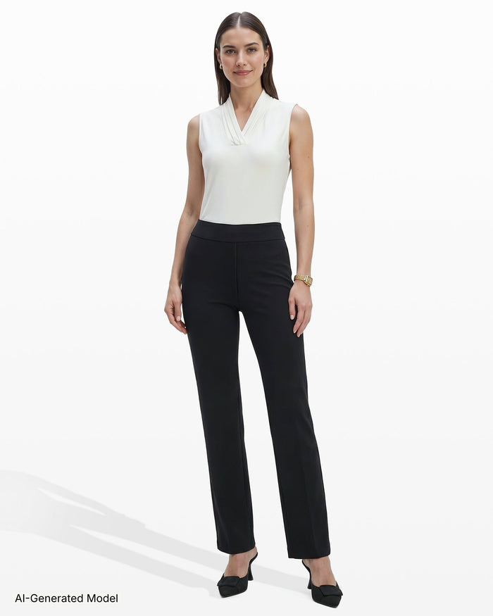 Anne Klein Pull On Slash Pocket Trouser