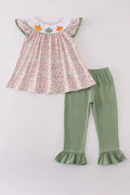 Pumpkin Floral Girl Set