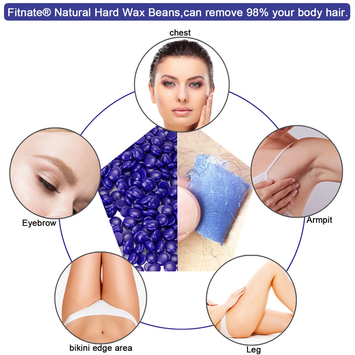 Purple Hard Wax Beans Hair Removal Painless Wax Warmer Waxing Beans Natural Pearl