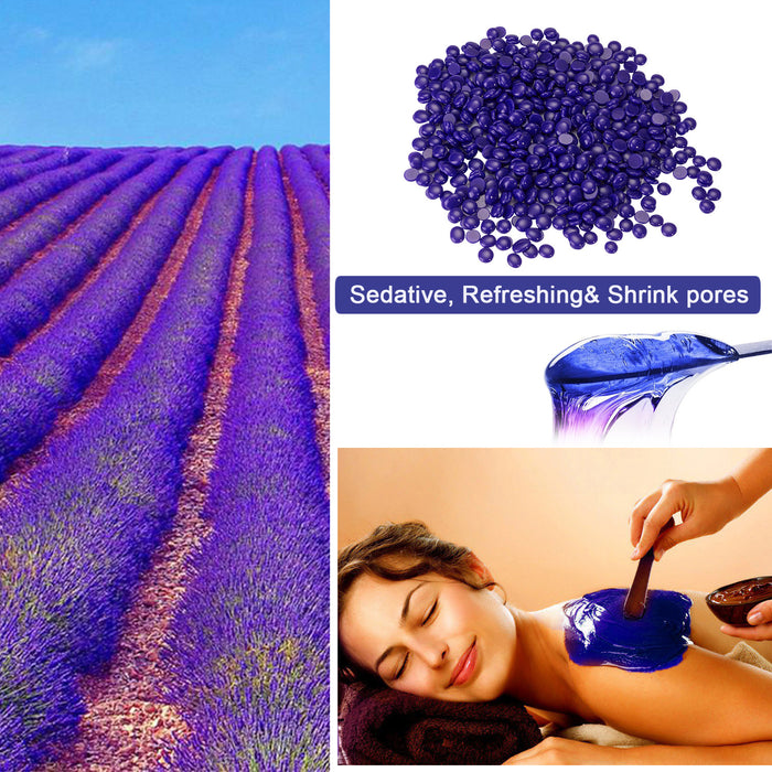 Purple Hard Wax Beans Hair Removal Painless Wax Warmer Waxing Beans Natural Pearl