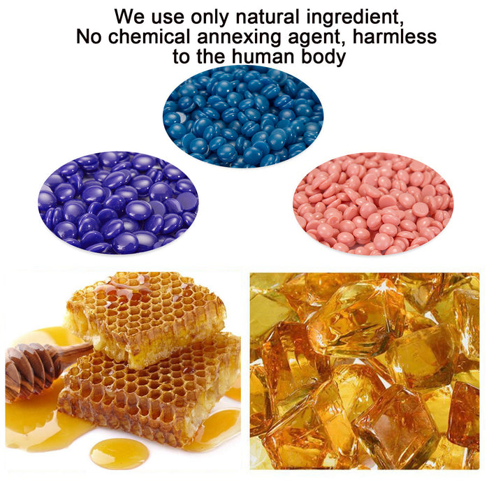 Purple Hard Wax Beans Hair Removal Painless Wax Warmer Waxing Beans Natural Pearl