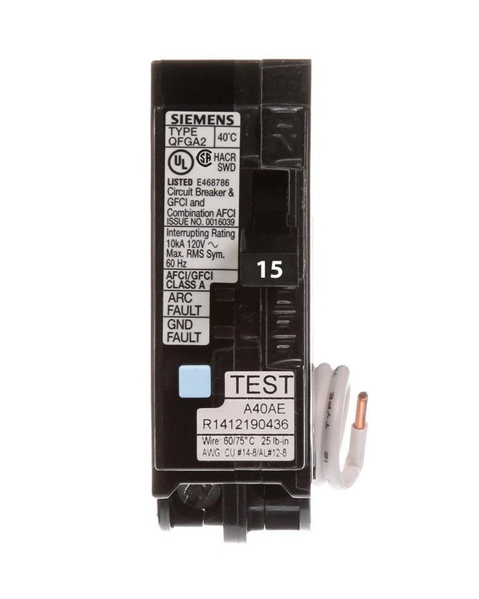 Q115DFCSA | Siemens 15 Amp Dual Function (AFCI/GFCI) Circuit Breaker