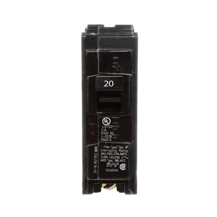 Q120 - Siemens 20 Amp Single Pole Circuit Breaker