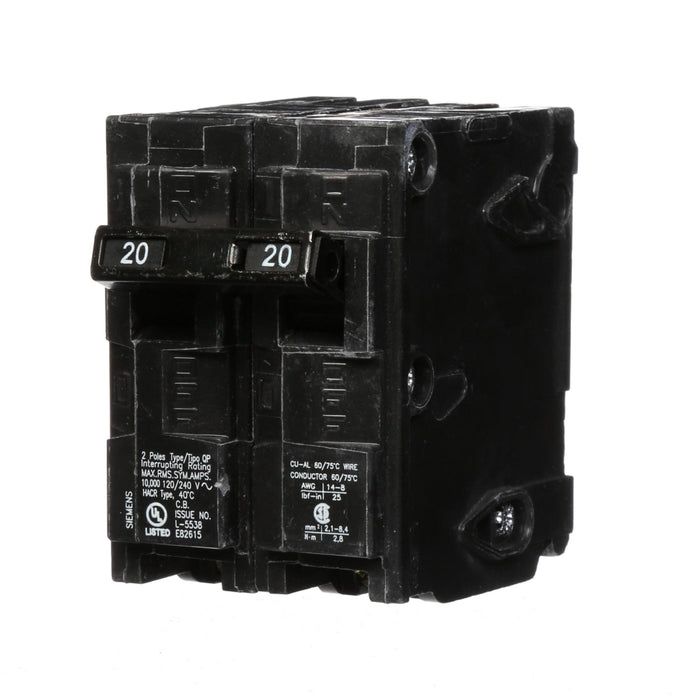 Q220 - Siemens 20 Amp 2 Pole Circuit Breaker