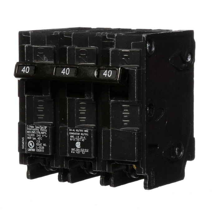 Q340 - Siemens 40 Amp 3 Pole Circuit Breaker