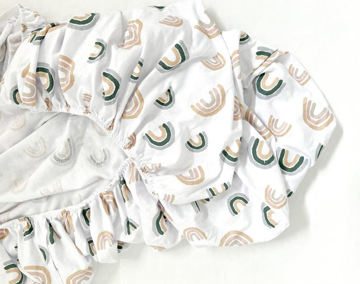 Nodnal Co Rainbow Fitted Crib Sheet - Premium Baby Bedding & Essentials