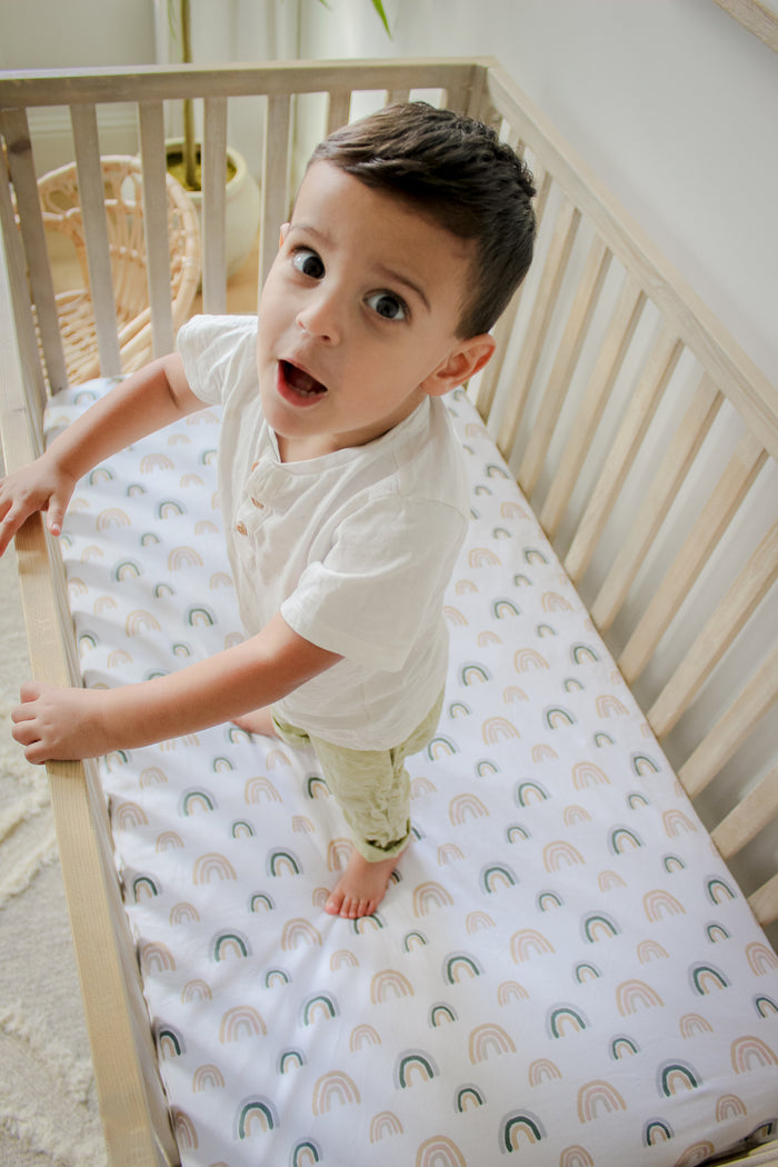 Nodnal Co Rainbow Fitted Crib Sheet - Premium Baby Bedding & Essentials