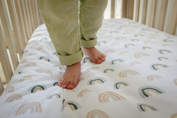 Nodnal Co Rainbow Fitted Crib Sheet - Premium Baby Bedding & Essentials