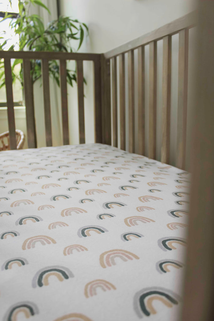 Nodnal Co Rainbow Fitted Crib Sheet - Premium Baby Bedding & Essentials