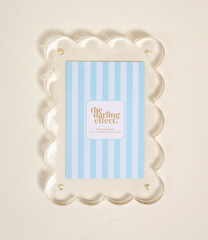 Rectangle Scalloped Acrylic Frame Clear