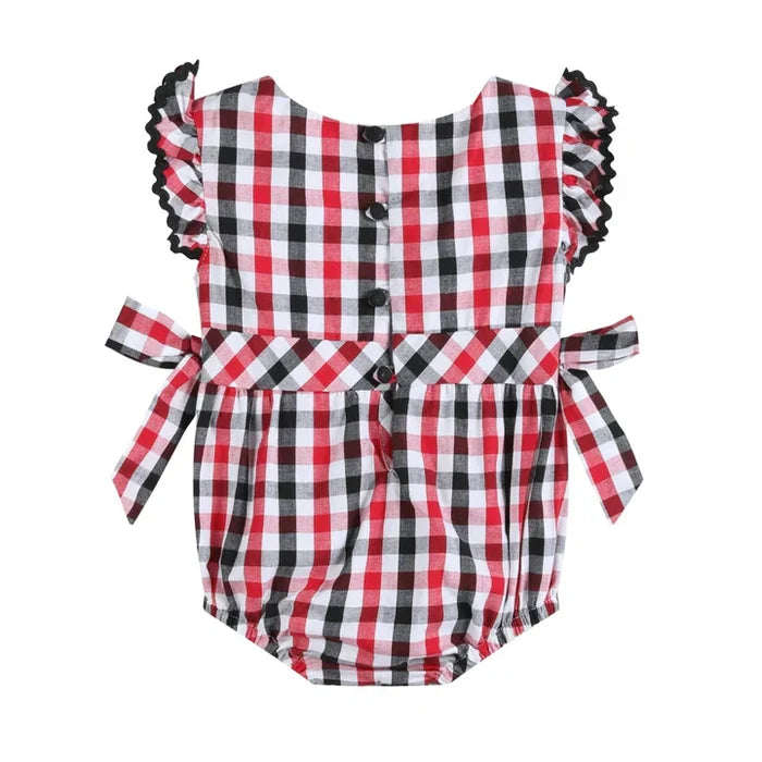 Red & Black Gingham Romper