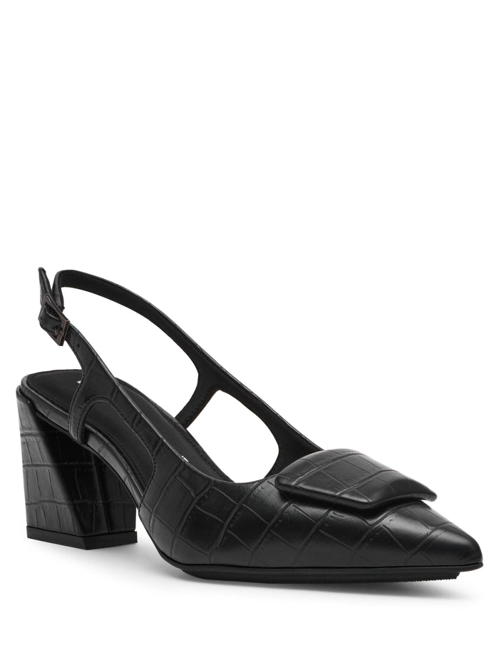 Anne Klein Black Croc Renetta Slingback