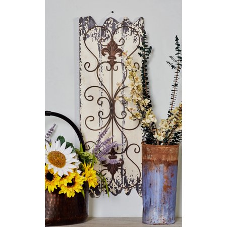 Rustic 32 Inch Wood and Metal  Wall Decor - Set of 2 - EK CHIC HOME