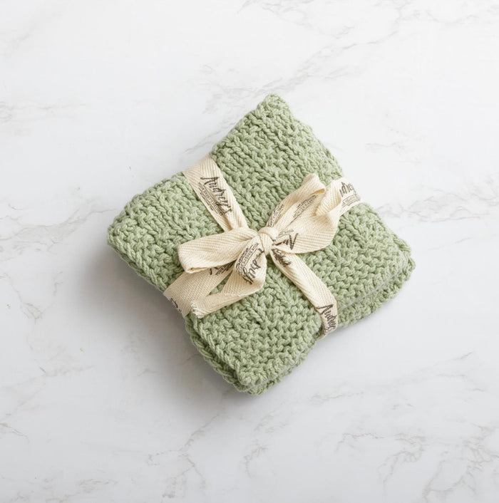 Sage- Knitted Dish Cloth Set