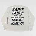 Saint Pablo Tour 2016 Wolves Long Sleeve In White