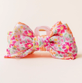 Satin Bow Claw Clip Secret Garden Pink