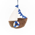 Seaside Sailboat Felt Ornament 4.25"