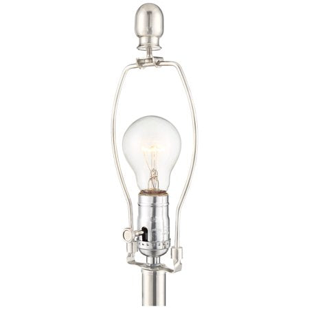 Set of 2 with USB Charging Port Chrome and Glass Drum Shade - EK CHIC HOME