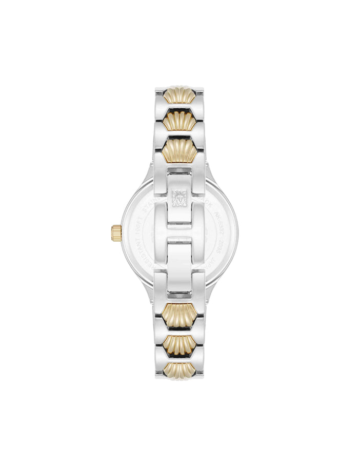 Anne Klein Shell Pattern Link Bracelet Watch