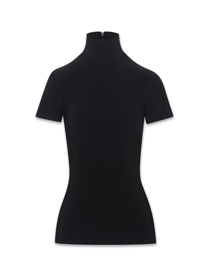 Anne Klein Short Sleeve Mock Neck Knit Top