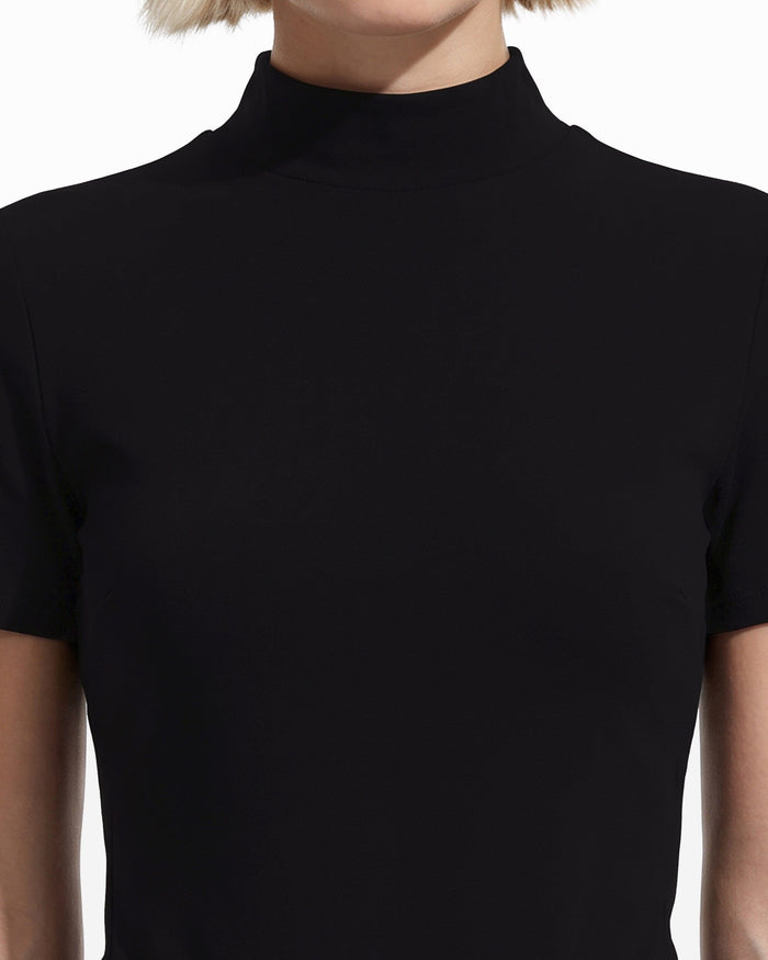 Anne Klein Short Sleeve Mock Neck Knit Top