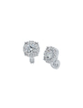 Anne Klein Silver-Tone Silver-Tone Crystal Pave Clip Earrings
