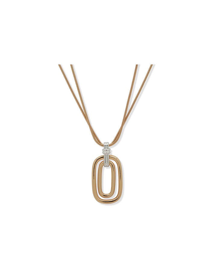 Anne Klein Gold Tone Snake Chain Pendant Necklace