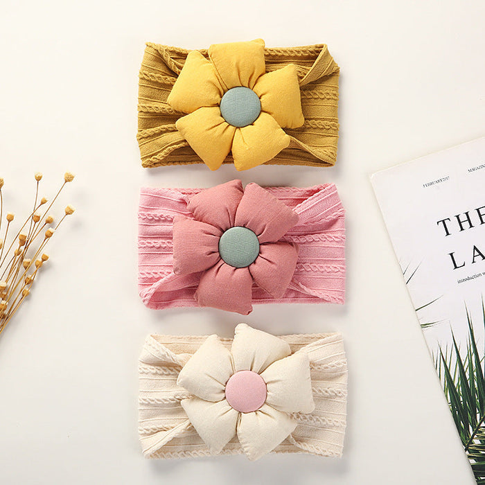 Sofy Nylon Flower Baby Headband, Non-Scratch