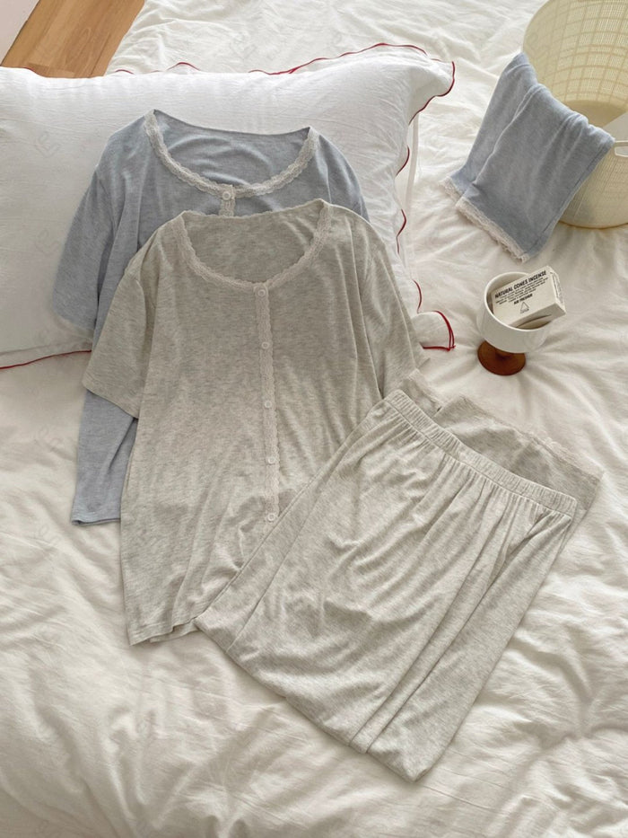 SOLID COLOR LOUNGEWEAR SET APPAREL
