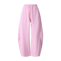 320GSM Heavyweight Cotton Slub Snow Wash Curved Leg Pants Vintage Peach Pink