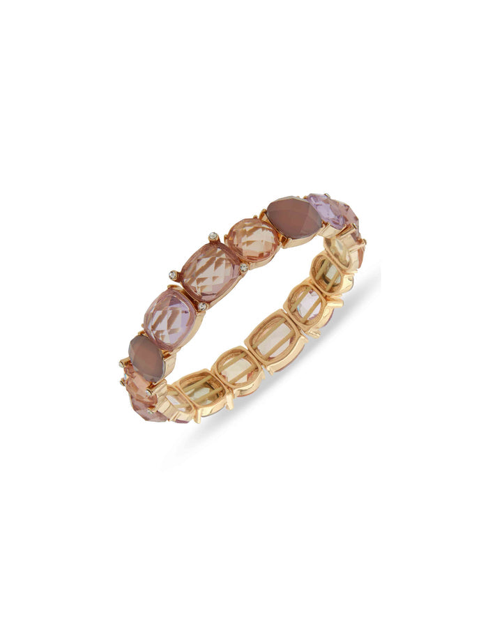 Anne Klein Gold Tone Stationed Stretch Bracelet - Purple