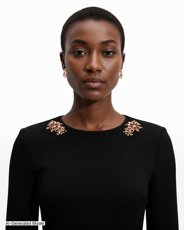 Anne Klein Strong Shoulder Midi Dress