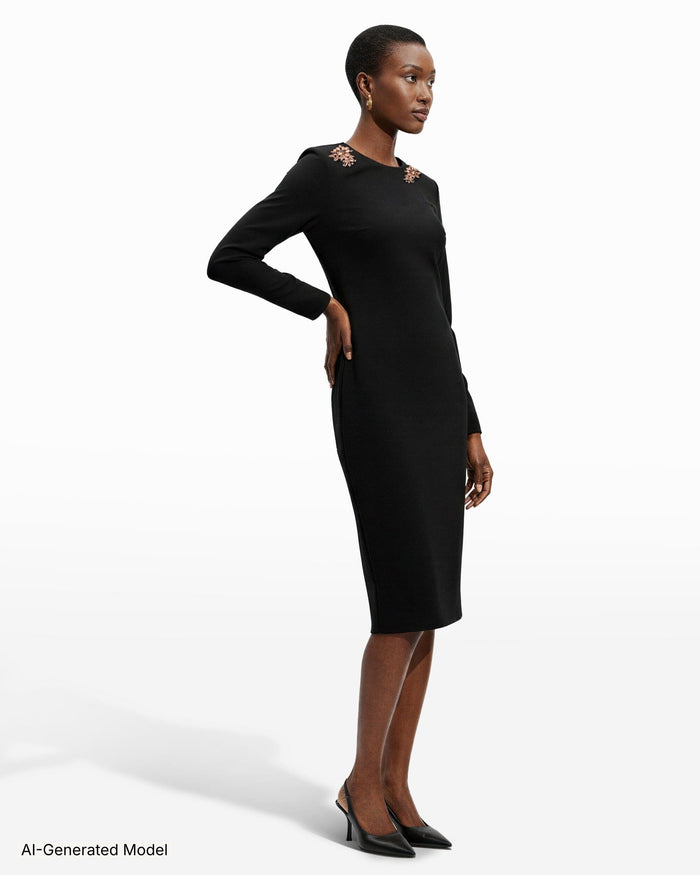 Anne Klein Strong Shoulder Midi Dress