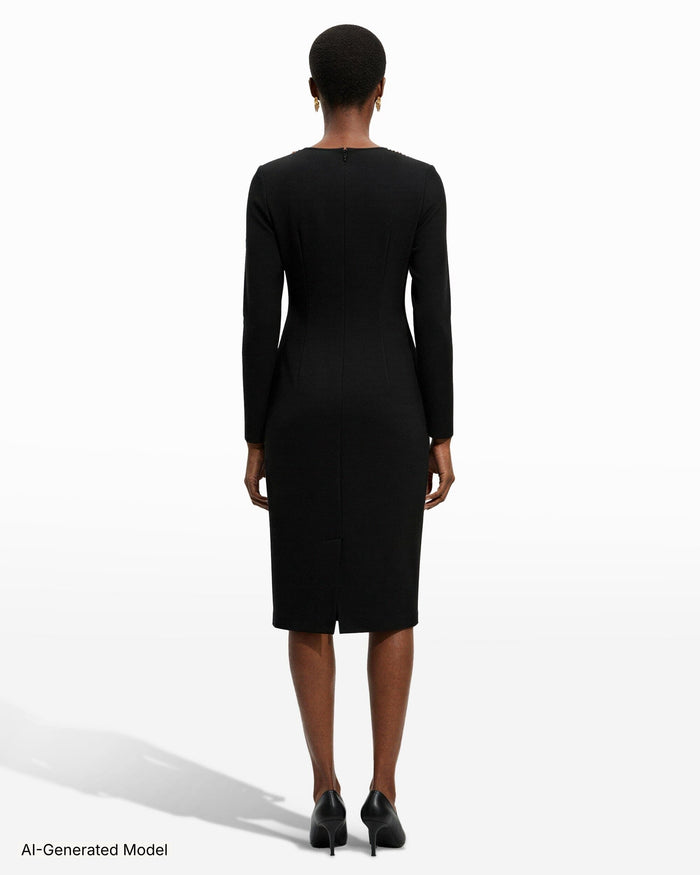 Anne Klein Strong Shoulder Midi Dress