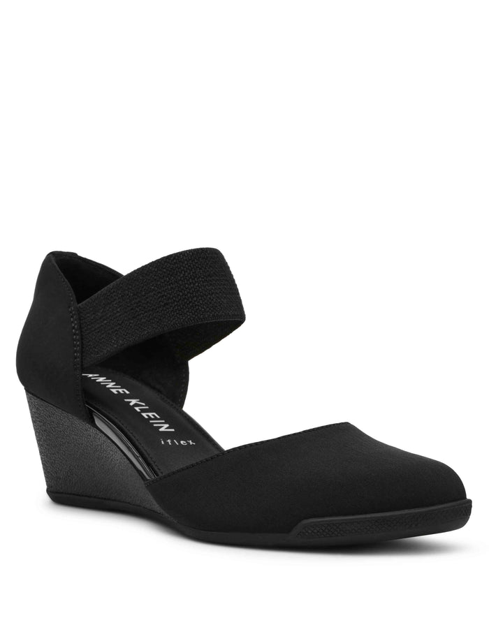 Anne Klein Black Stretch Tiffany Wedge