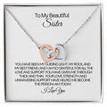 To My Beautiful Sister - My Rock - Interlocking Hearts Necklace💕