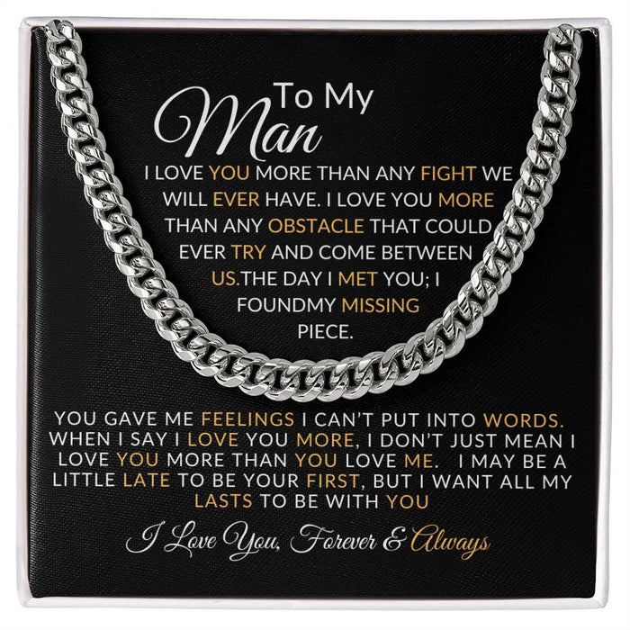 To My Man- Cuban Link Chain
