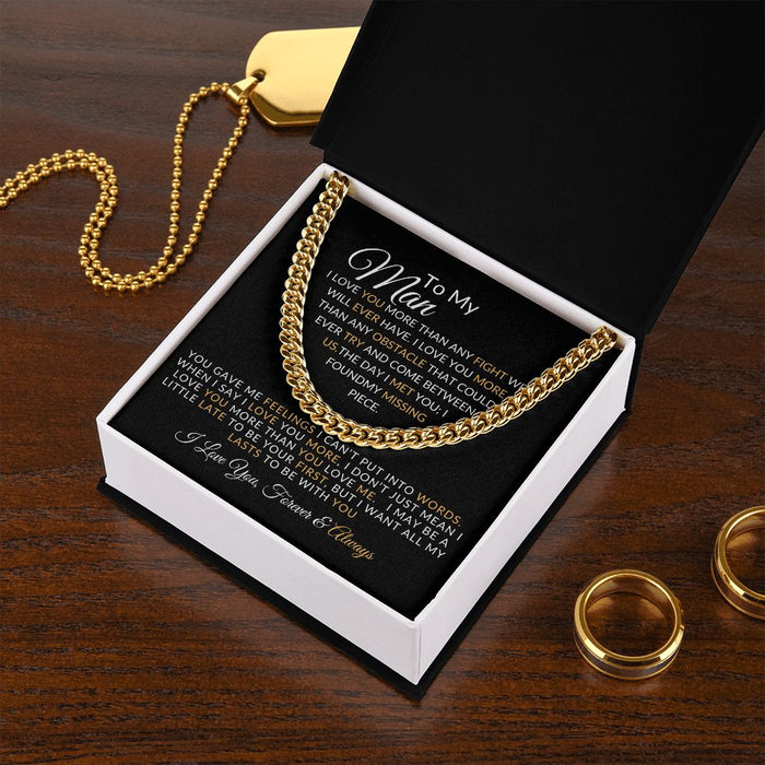 To My Man- Cuban Link Chain